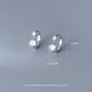 WANTME 925 Sterling Silber Luxus Schwarz Zirkon Huggies Piercing Creolen für Damen Mode Charms Schicker Hochzeitsschmuck Geschenk