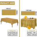 Disposable Table Skirts with Tablecloth Ruffled Plastic Table Skirt for Wedding Party Birthday Business Events Baby Shower White