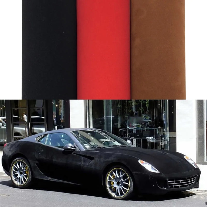 Velvet Suede Texture Fabric Vinyl Vehicle Wrap Film Car DIY Decoration Cloth Fur Decal Adhesive Sticker Roll Car Styling