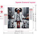 Huacan New Arrivals 2024 Diamond Painting Portrait Girl Diy Mosaic Dog Complete Kit Art Gift Wall Decor Picture Of Rhinestones
