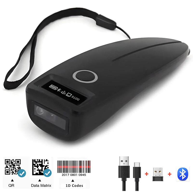 Barcode Scanner Wireless 1D 2D QR Code Scanner USB Bluetooth Mini Pocket QR Reader IOS Android Windows for Mobile Payment