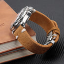 Vintage Suede Leather Watch Band for Omega for Seiko Quick Release Wristbelt Stitching Genuine Leather Bracelet 18mm 20mm 22mm