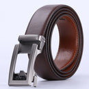 Cow Leather Men Belt 2024 New Automatic Genuine Leather Belts For Men Casual Brand Men's Belt Cowskin Strap Blue Brown B337