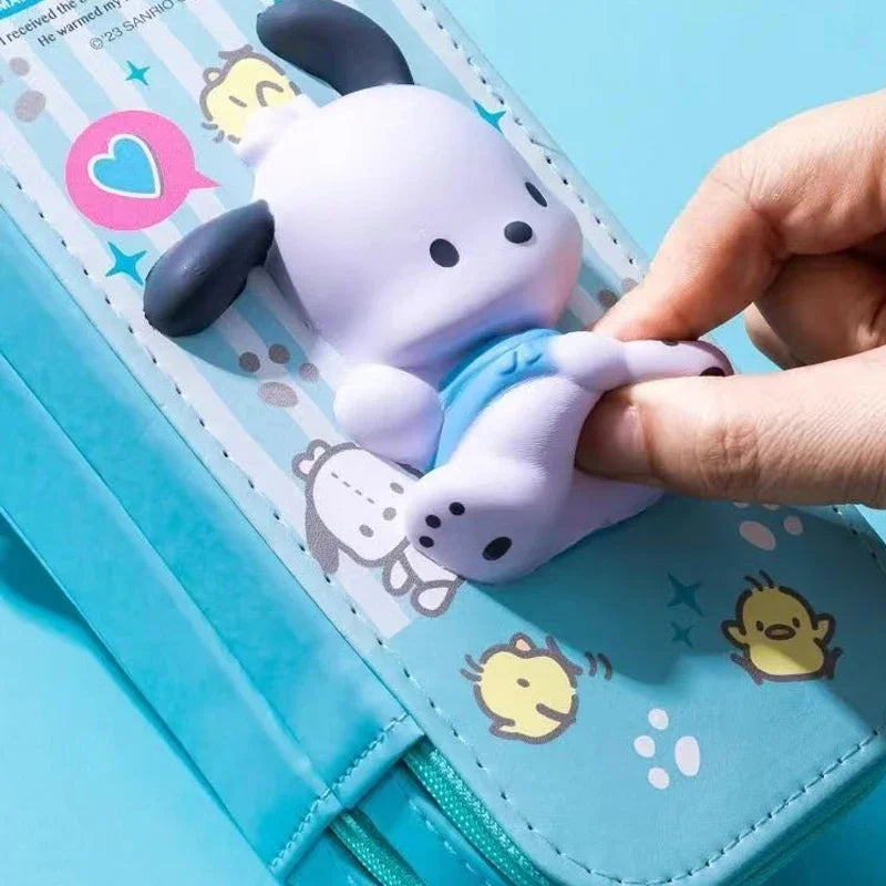 2023 Sanrio 3D Stationery Box Mymelody Kuromi Cinnamoroll Pochacco Squishy Stress Relieve Pencil Case Kids School Gift