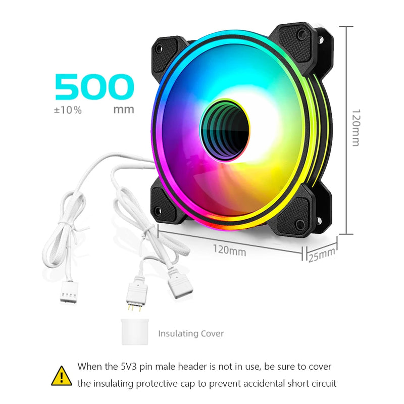 COOLMOON Chassis Cooler Radiator 4Pin PWM Silent PC Case Cooling Fan 120mm 5V 3Pin ARGB Aura Sync Computer Cooler