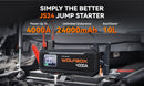 WOLFBOX JS24 4000A Portable Jump Starter Battery Pack Power Bank 24000mAh for 10L Gas 10L Diesel Engine with Booster