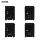 SHEHDS 4pcs Battery LED 6x18w RGBWA+UV 6in1 Par Wireless Remote Control DMX512 Phone WIFE Wash Wall Light For DJ Disco Christmas