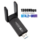 Wireless USB 1300Mbps WiFi Adapter Dual Band 2.4G 5Ghz USB 3.0 WIFI USB Adapter 802.11ac With Antenna BT4.2 For Desktop Laptop
