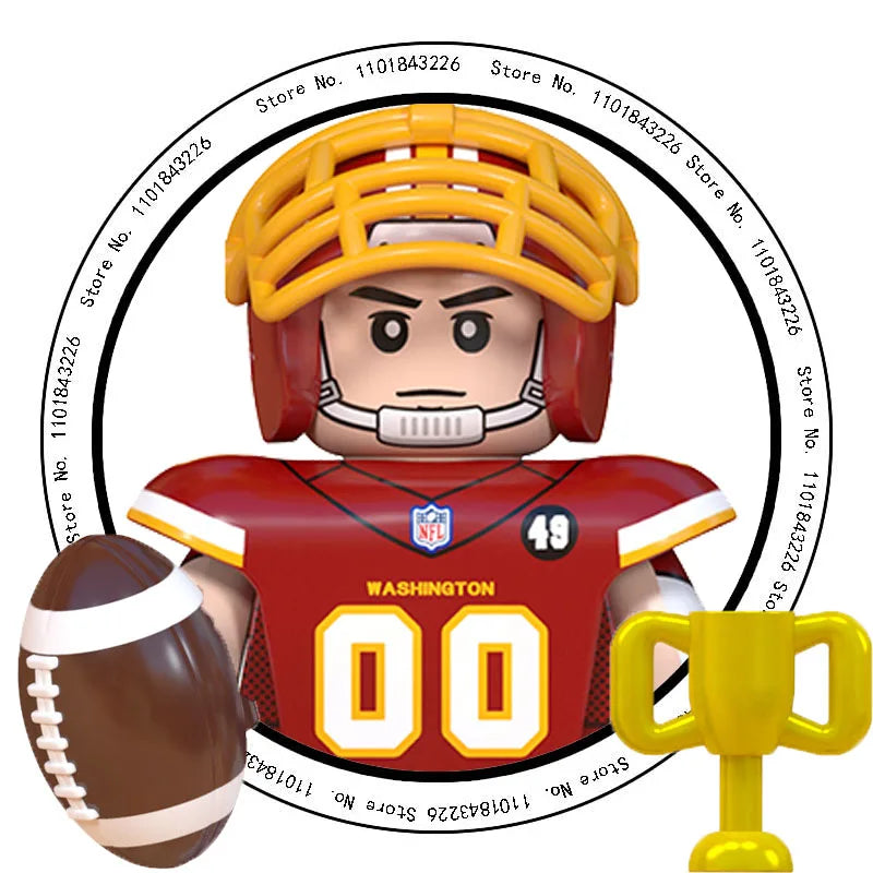 WM6133 Football Rugby Basketball Player NFL Building Blocks Assembled Children's Educational Toys Christmas Gifts