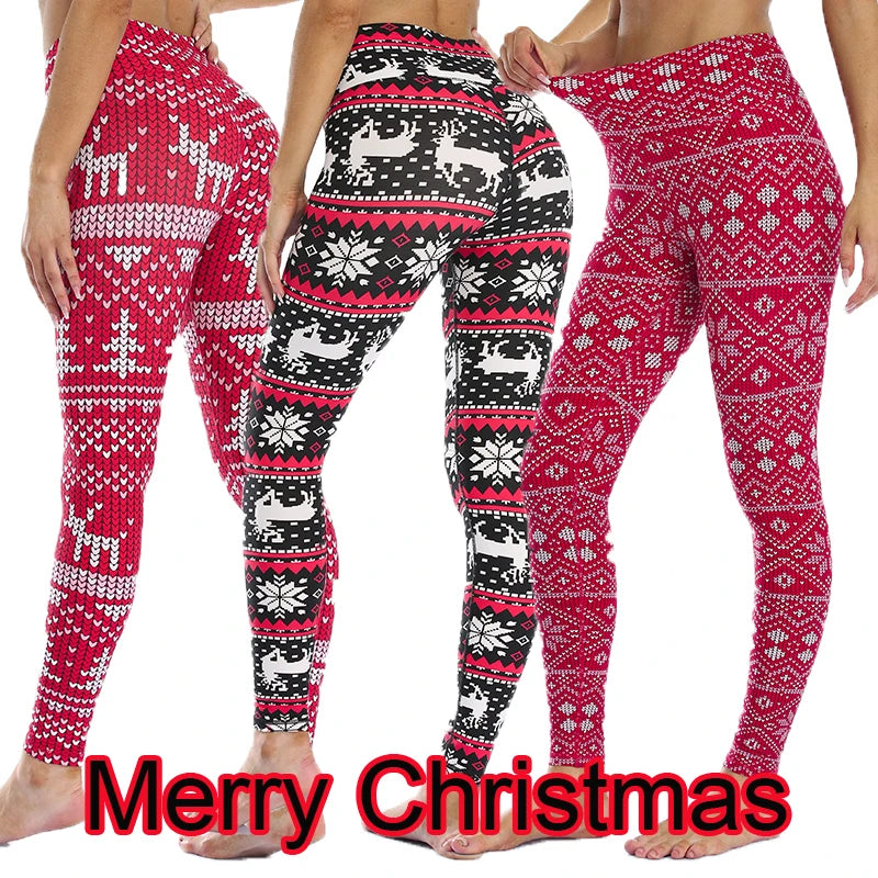 Merry Christmas Casual  Leggings Of Women Autumn Skinny Stretch High Waist  Leggings Women Print