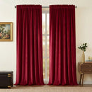 Luxury Velvet Blackout Curtain [1 Panel] Soundproof Room Darkening Drapery Heavyweight Soft Window Panel for Bedroom & Theater