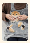 Cat Carrier Apron with Holes Outdoor Travel Small Cat Dogs Hanging Chest Bag Sleeping Pocket Winter Plush Pets Carrier Pouch