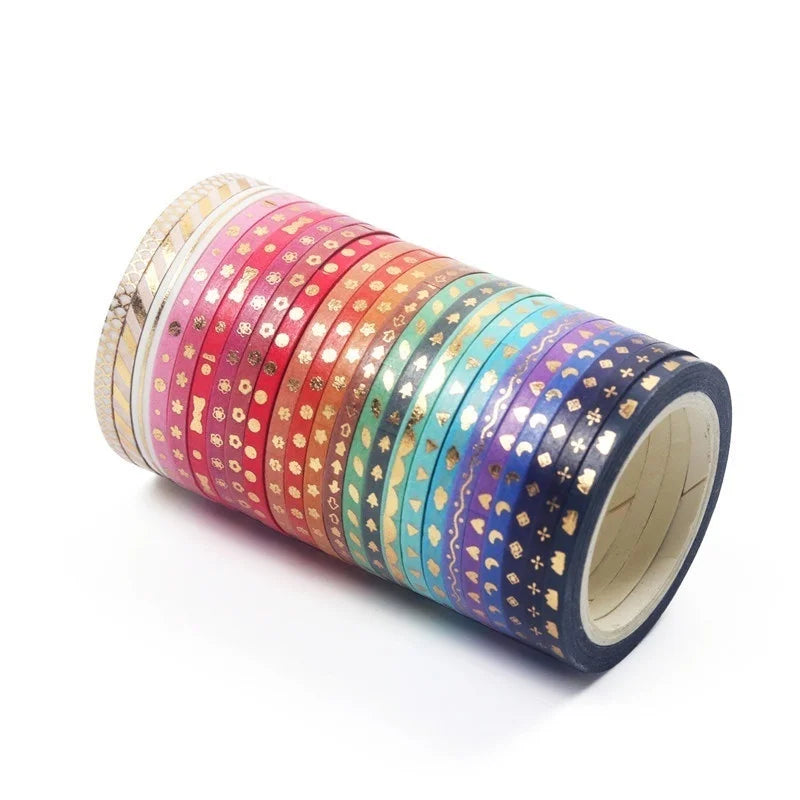 24 rolls Glitter Pattern Washi Tape Adhesive Sticker Hand Diary Stickers Masking Tape Decorative Christmas DIY Crafts