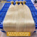 Annione 613 Human Hair Bundles 12A Straight Human Hair Bundles Raw Human Hair 100% Blonde 3/4 Bundles Hair Extensions For Women