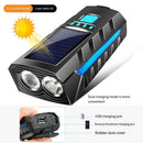 Solar Power LED Bicycle Light USB Rechargeable MTB Road Bike Front Lamp 2400mAh High Beam Bicycle Flashlight Bicycle Accessories