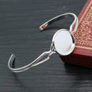 New High Quality 2pcs 16mm Silver Plated Children bracelet Cameo Bangle Base Bracelet Blank Setting Cabochon Cameo N6-28