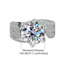 925 Sterling Silver 5 Carat Moissanite Eternity Ring Fashion Trend Temperament Design Light Luxury Niche  Senior Lady