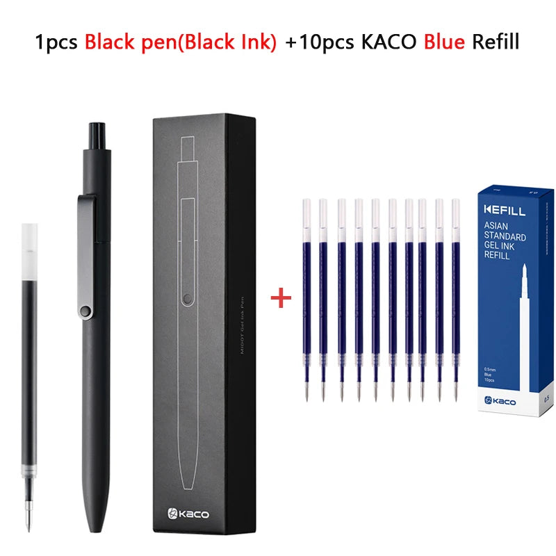 Cute Kaco MIDOT Gel Ink Pen Metal Signature Pens 0.5mm Fine Point 800Meter Smooth Writing Quick Dry Office School Stationary