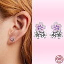 Bamoer Cute Romantic Fairy Elevs Exquisite Stud Earrings for Women Genuine 925 Sterling Silver Rainbow Ear Studs Luxury Jewelry