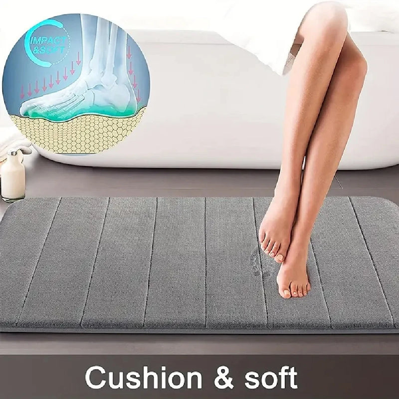 3 Pcs Bathroom Rug Set Soft Foot Mat Absorbent Memory Foam Dry Fast Non-slip Floor Kitchen Shower Room Doormat Toilet Floor Mat