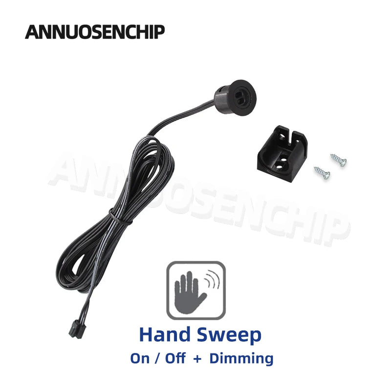New Mini LED Cabinet Light Sensor Switch 12V 24V Touch/Hand Sweep/PIR Motion/Door On/Off Kitchen Wardrobe Lamp Control Removable