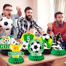 9 Pcs Soccer Birthday Party Decorations Soccer Ball Honeycomb Centerpieces 3D Football Soccer Theme Centerpieces Theme Party
