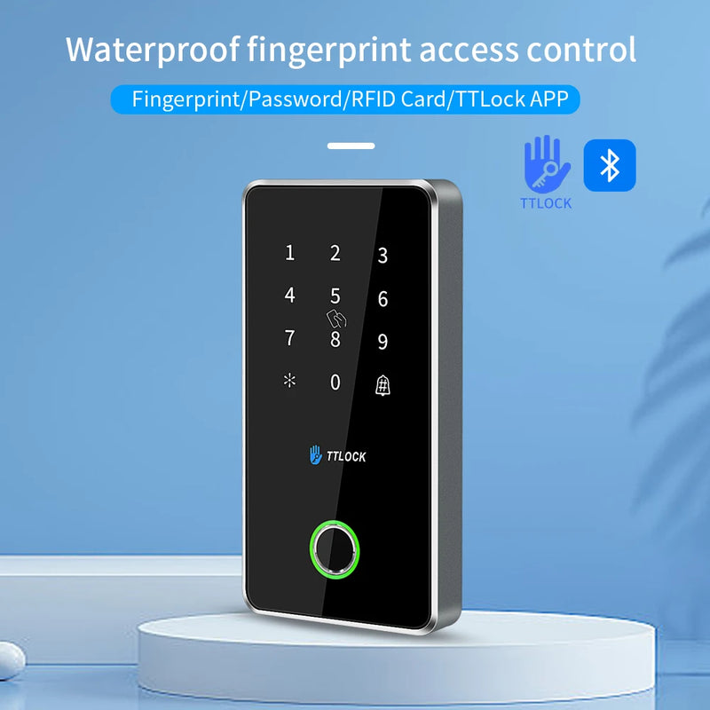 Ip67 Waterproof TTlock Smart Lock Access Control Keypad Metal Reader Outdoor Fingerprint NFC Bluetooth Rfid Passcode Card App