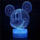 Disney Mickey Minnie Mouse 3D LED Lamp Anime Figures Night Light Table Lamps USB Sleep Neon Lights Home Decor Kids Birthday Gift