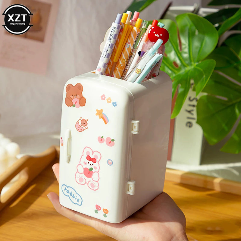 Japanese Creative Refrige Pen Holder Case Girls Cute Multifun Stationery Drawer Storage Box Kawaii Large-capacity Desk Organizer