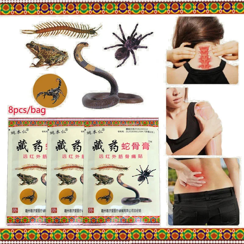 Five Poisons Pain Relief Patch Neck Knee Arthritis Rheumatism Sprain Chinese Herbal Self-Heat Patch Back Rapid Relief Pain Paste