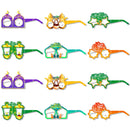 12/6pcs EID Mubarak Decoration Paper Glasses Frame Ramadan Islamic Muslim Photo Booth Props Kids Gift Eid Al Adha Party Supplies