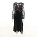 Halloween Gothic Women Dress Long Sleeve High Waist Dresses 2023 New Goth Aesthetic 90s Egirl Sexy Slim Party Club Dress CF22166