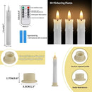 6/12Pc 6.6inch LED Flameless Taper Candles with Remote Flickering CandleSticks Plastic Window Candles for Halloween Christmas