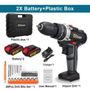 21V Cordless Drill Electric Impact Drill Rechargeable Electric Screwdriver Lithium-Ion Battery 2 Speed DIY Driver Power Tools