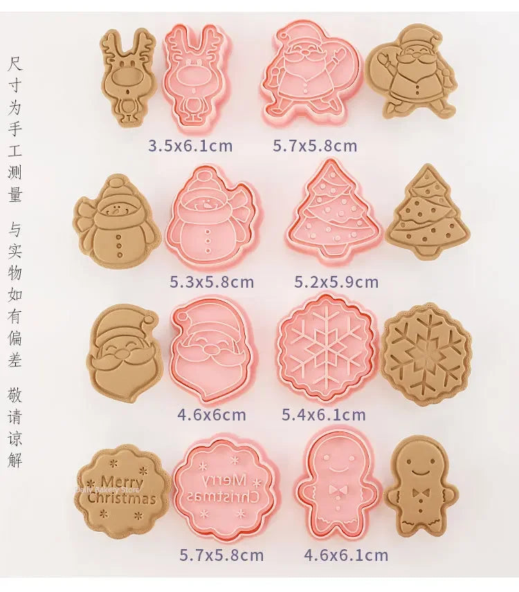 Multiple Sets DIY Cake Decorating Tools Christmas Cookie Cutters Cartoon Biscuit Mould DIY Fondant Mold Baking Tools for Kitchen