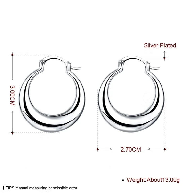 925 Sterling Silver Beautiful Creativity Crescent Earrings for Women Fashion Party Wedding Accessories Jewelry Christmas Gifts