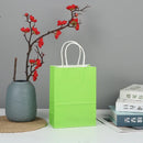 10pcs/lot Kraft Paper Bag with Handles Solid Color Gift Packing Bags for Store Clothes Wedding Christmas Supplies Handbags Kit