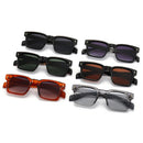 SO&EI Fashion Square Rivets Gradient Sunglasses Men Shades UV400 Vintage Dark Green Trending Women Sun Glasses