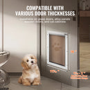 SucceBuy Pet Door Aluminum Frame with Lock and Flap System Weatherproof Doggy Door Easy to Install in Interior or Exterior Doors
