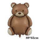Matte Color Theme Cartoon Bear Rainbow Plane Car Foil Balloons Happy Birthday Party Decorations Kids Baby Shower Supplies