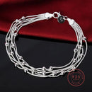 High Quality 925 Sterling Silver Bracelet 8 Inches 20cm 5 Wire Beaded Chain For Women lady men Fashion Birthday Gift Jewelry