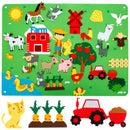 3.5Ft Farm Animals Felt-Board Story Set Children's Teaching Felt Board Early Learning Interactive Play Set Zoo Flannel Education