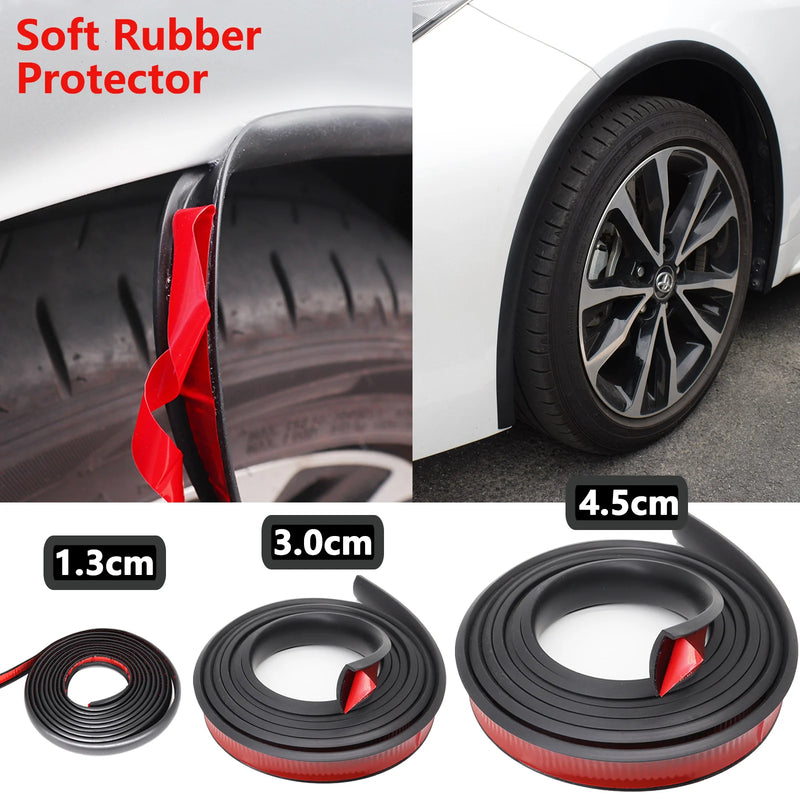 3Meter Rubber Car Fender Extension Wheel Eyebrow Flare Protector Running Boards Mud Flap Edge Sealing Strip Scratch Resistant