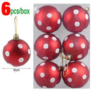 6cm Weihnachtsbaumkugel Bunte bemalte Kugeln Hängende Anhänger Ornamente Weihnachten Neujahr Party Heimdekoration Zubehör