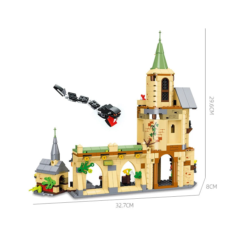 Creative Hogwarts Courtyard Castle Magic College Building Blocks House Architecture Bricks Toys Gift For Children Kids Boy Adult