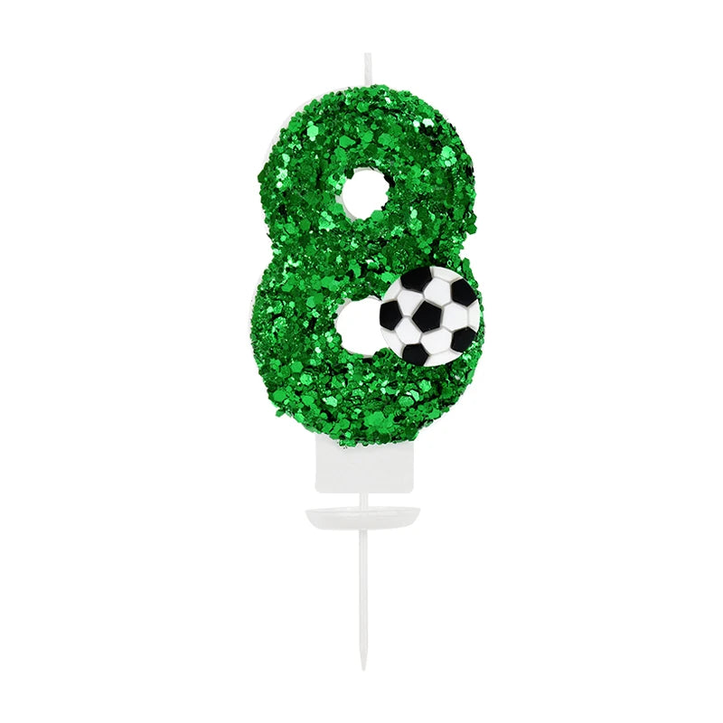 0-9 Numbers Football Cake Candle Kids Sports Theme Football Birthday Party Decoration Favors Cupcake Topper Cake Decor Supplies
