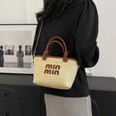 New Summer Beach Grass Woven Bag Women's Handbag Embroidered Thread Fashion Crossbody Bag Women's Unique Design Shoulder Bag