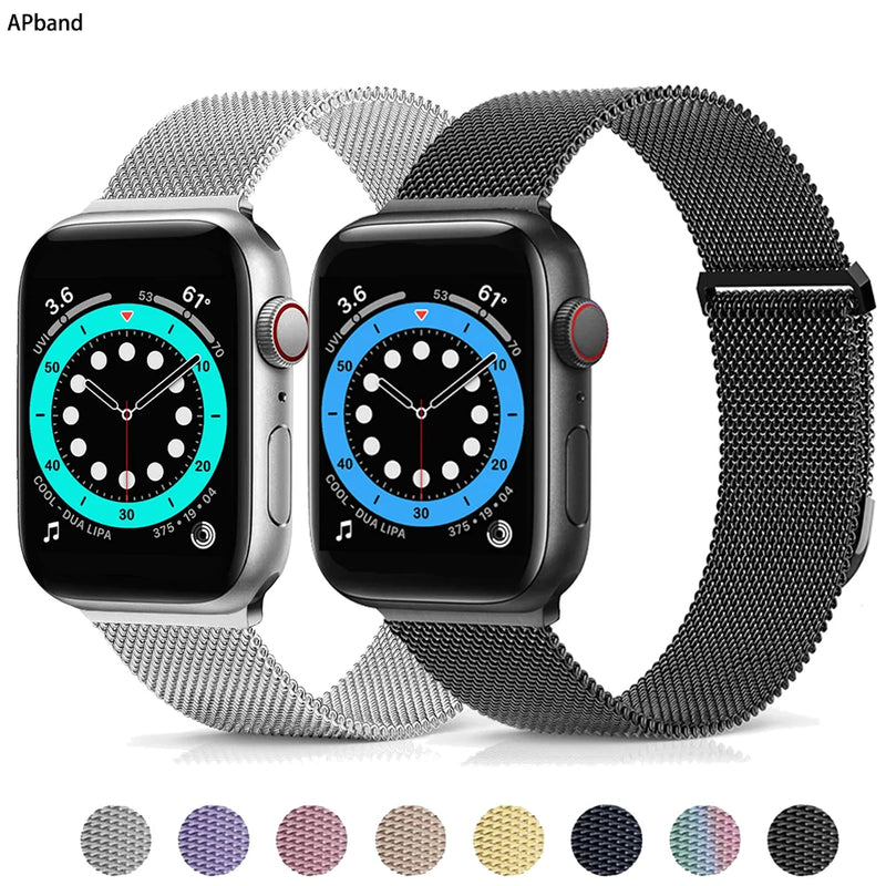 Magnetic Loop Strap For Apple Watch Band 44mm 40mm 45mm 41mm 38mm 42mm 44 45 mm Metal correa bracelet iWatch 3 4 5 6 se 7 band