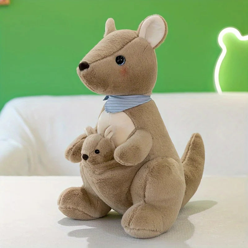 26cm 2-in-1 kangaroo plush toy, Australian kangaroo doll, super fun kangaroo plush toy, best gift for Easter