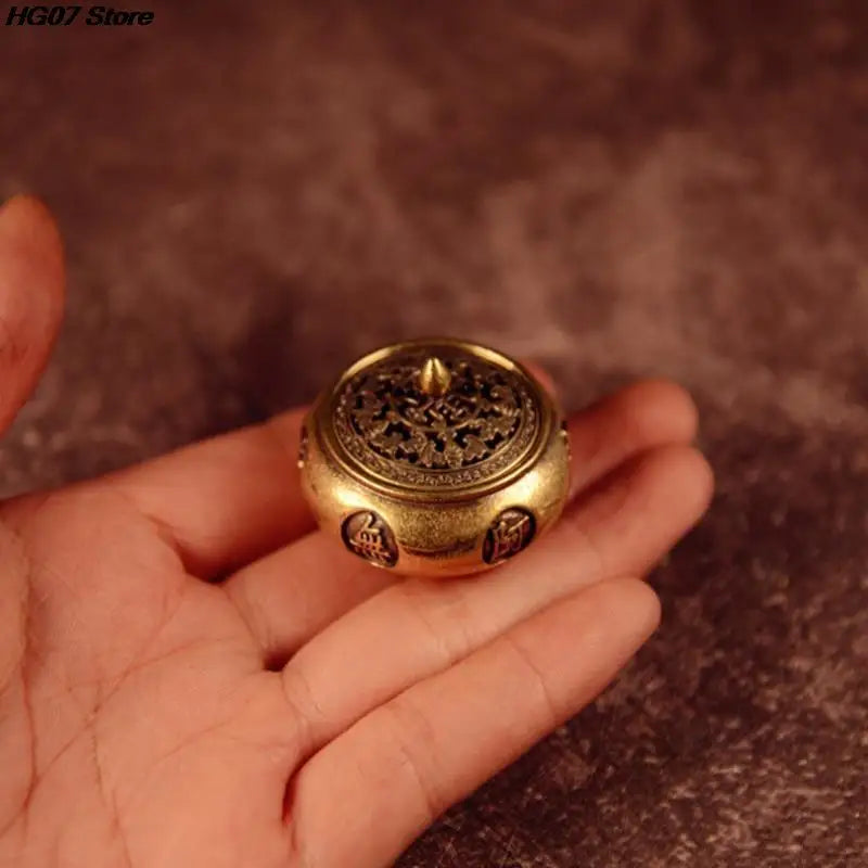 1PC Retro opper Incense Burner Twelve Zodiac Signs Burner Brass Incense Holder With Cover Sandalwood Cense Buddhism Home Decor